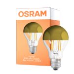 Osram Classic LED E27 Birne Fadenlampe Spiegel Gold 4W 400lm - 827 Extra Warmweiß | Ersatz Für 35W