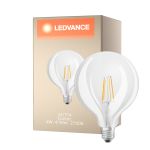 Ledvance Classic LED E27 Globe Fadenlampe Klar 4W 470lm - 827 Extra Warmweiß | Ersatz für 40W