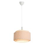 DFTP by Nordlux Takai Pendelleuchte Rostfreier Stahl und Textil Beige | Geeignet für E27