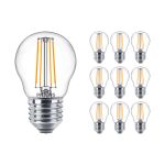 Mehrfachpackung 10x Philips Corepro LED Lustre E27 Kugel Fadenlampe Klar 4.3W 470lm - 827 Extra Warmweiß | Ersatz für 40W