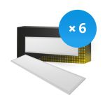 Mehrfachpackung 6x Bright Choice LED Panel Backlit 36W 3240lm - 840 Kaltweiß | 120x30cm - UGR <22