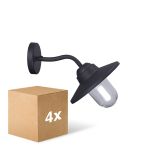 Mehrfachpackung 4x D'Lite Wandleuchte Ember Schwarz | IP54 - Geeignet für 1x E27
