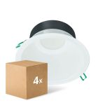Mehrfachpackung 4x Philips LED Downlight Coreline DN142B Aluminium Weiß 19.2W 2300lm 60D - 830 Warmweiß | Ausschnitt 200mm - IP20 - Weiß Reflektor