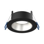 Noxion LED-Spot Ares Tief ring Schwarz - mit Innenring Silber | Ausschnitt 68mm - incl. GU10 Fitting