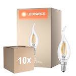 Mehrfachpackung 10x Ledvance Classic LED E14 Kerze Fadenlampe Klar 3.4W 470lm - 827 Extra Warmweiß | Ersatz Für 40W