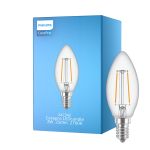 Philips Corepro LED Kerze E14 Fadenlampe Klar 2W 250lm – 827 – Extra Warmweiß | Ersatz für 25W