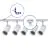 Bright Choice Komplettset 1-Phasen Rail L 1,5 x 1,5 Meter Weiß | incl. 5x Spot + GU10 2700K 3W Dimmbar + Abschlusskappe, Stromanschluss und L -Verbinder