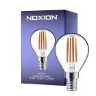 Noxion Lucent Lustre LED E14 Kugel Fadenlampe Klar 4.5W 470lm - 827 Extra Warmweiß | Dimmbar - Ersatz für 40W